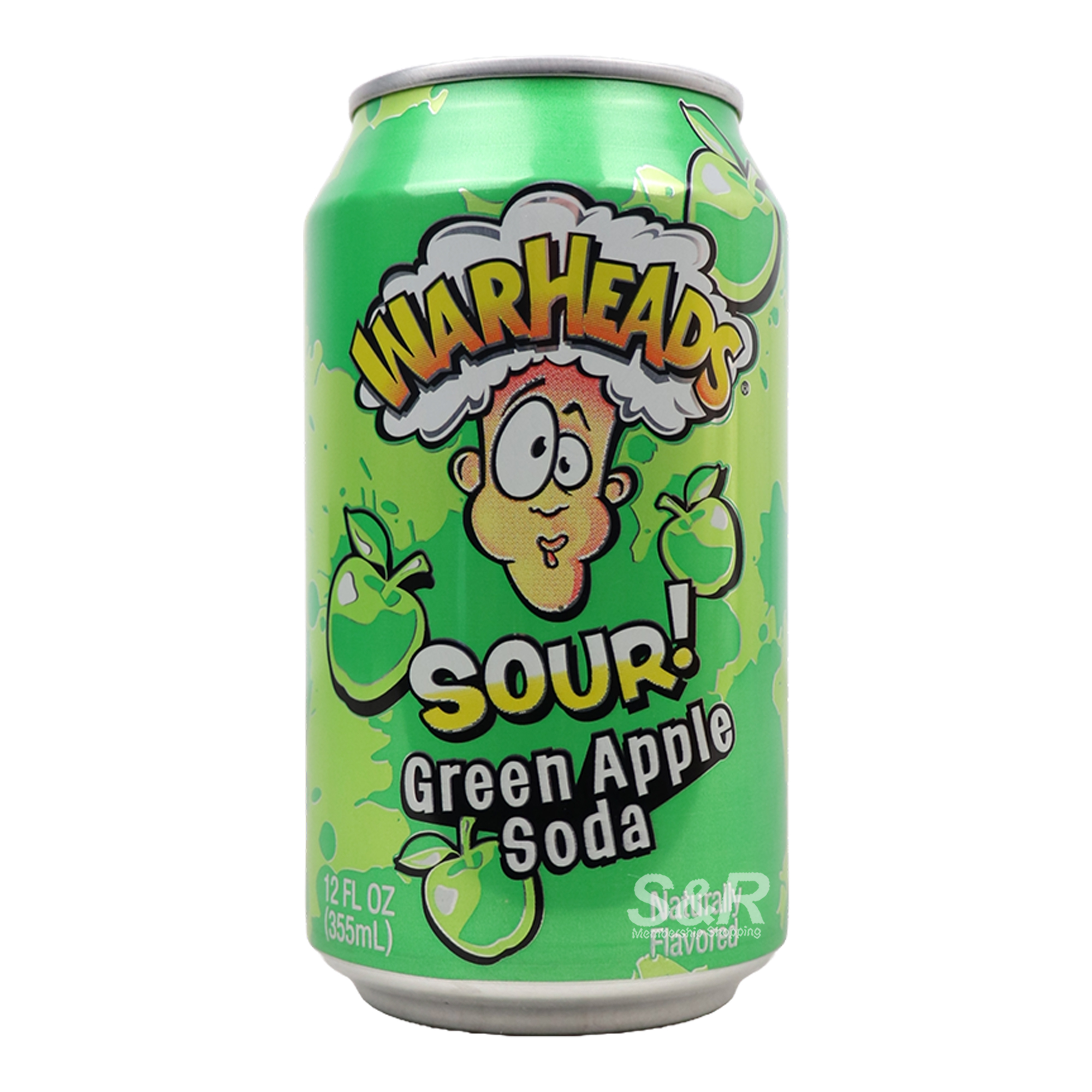 Warheads Green Apple Soda 355ml Warheads Green Apple Soda 355ml